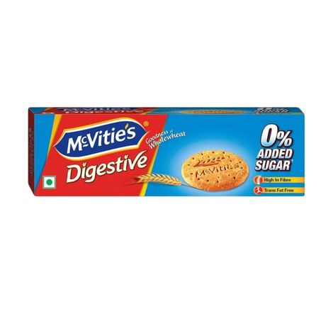 McVitie's Zero Added Sugar Goodness Of Whole Wheat Digestive Biscuits | Cholesterol-free and Sugar-free