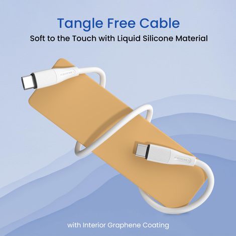 Portronics Silklink 60W PD Type-C to Type-C Fast Charging Cable | White