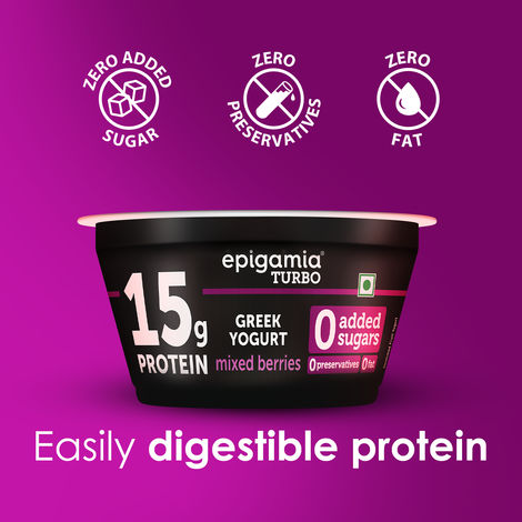 epigamia 15 g Protein Turbo Yogurt, Mixed Berries