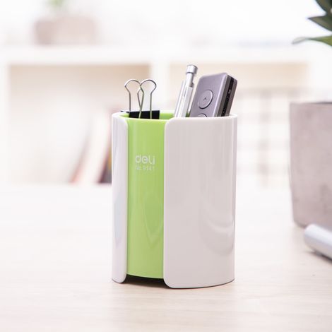 Deli E9141 Dual Color Pen Holder, Pen Stand, Assorted