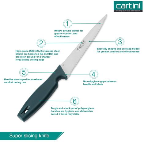 Godrej Cartini Super Slicing Knife - Teal