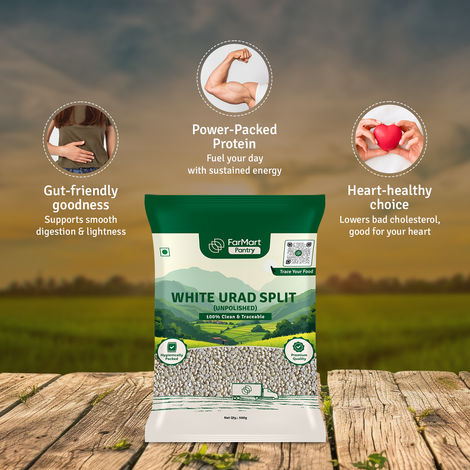 FarMart Pantry White Urad Split | Unpolished Urad Dhuli