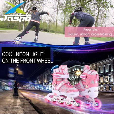 Jaspo Sparkle Adjustable Inline Skates With Front Light Up Wheels