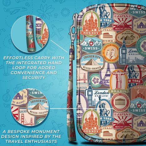 Trajectory Travel Polyester Passport and Card Holder and Wallet Organiser Case