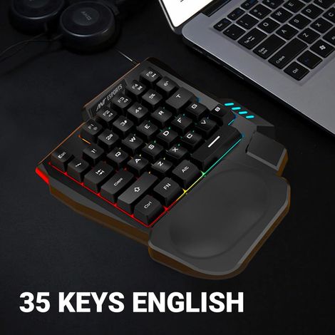Ant Esports Mk1001 One Handed Gaming Keyboard Rgb Backlit 35 Keys Portable Mini Gaming Keypad