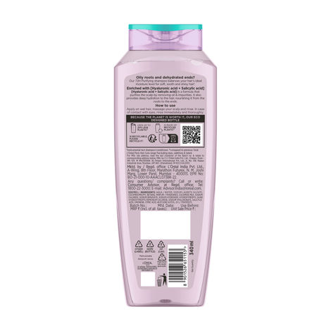 L'Oreal Paris Hyaluron Pure 72H Purifying Shampoo For Fresh Scalp & Hydrated Hair