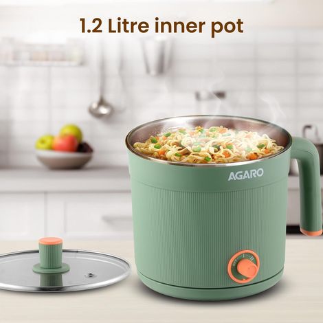 Agaro Regency Multi Cook Kettle Steamer 1.2l Inne Pot Double Layered Body Variable Temperature 600W