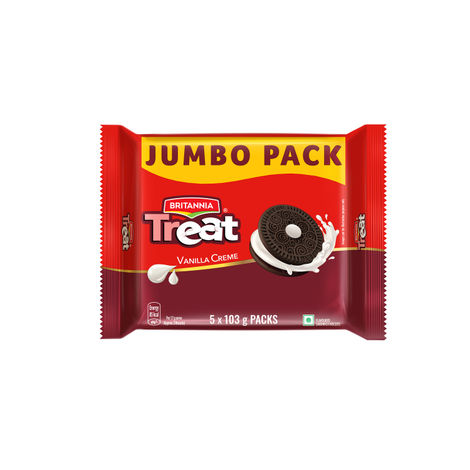 Britannia Treat Vanilla Creme Sandwich Biscuits | Trans Fat-free