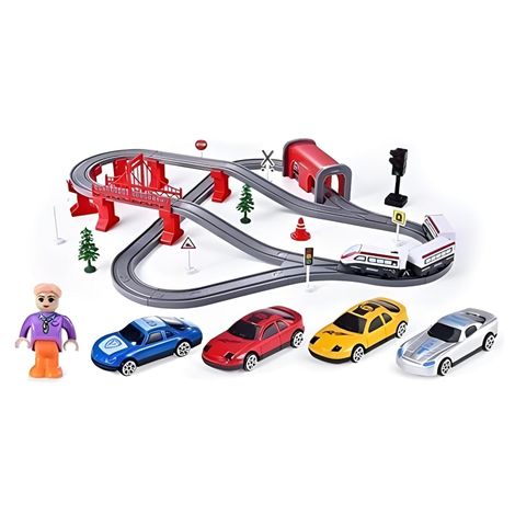 Toyshine Diy 80Pcs Rc Electric Train Set With Track | For Kids of Age 3 and Above