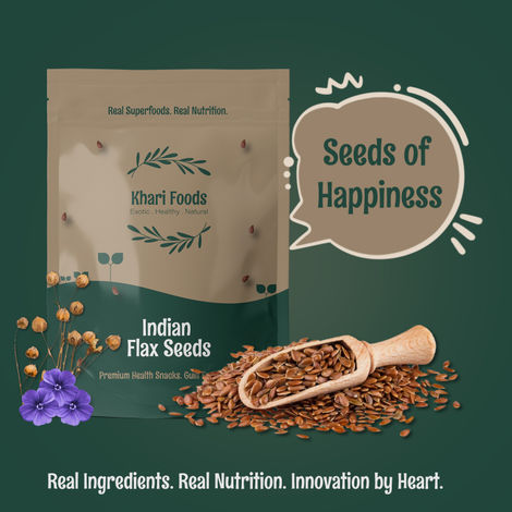 Khari Foods Premium Flax Seeds | Seeds for Eating | Source of Iron & Fibre
