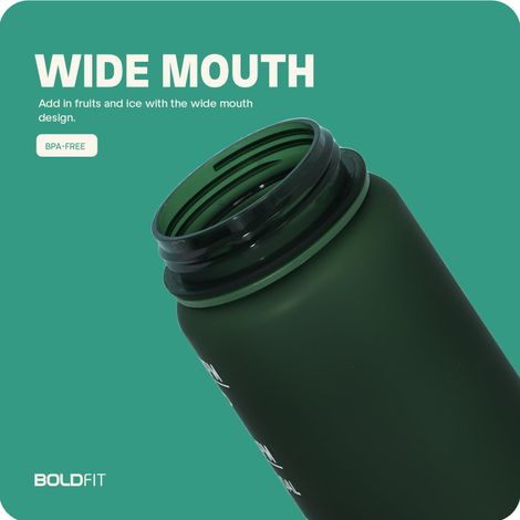 Boldfit Sipper Water Bottle Motivational 1L Hunter Green
