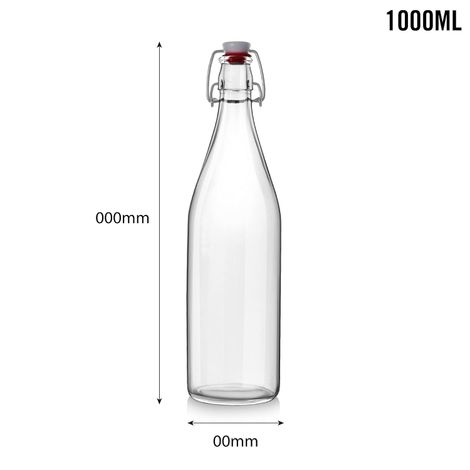 Cello Glass Aquaria Water Bottle Freezer Safe | Clear - 1 L