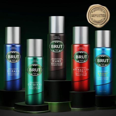 Brut Musk Deodorant Spray For Men, Long-Lasting Musky Fragrance, Imported