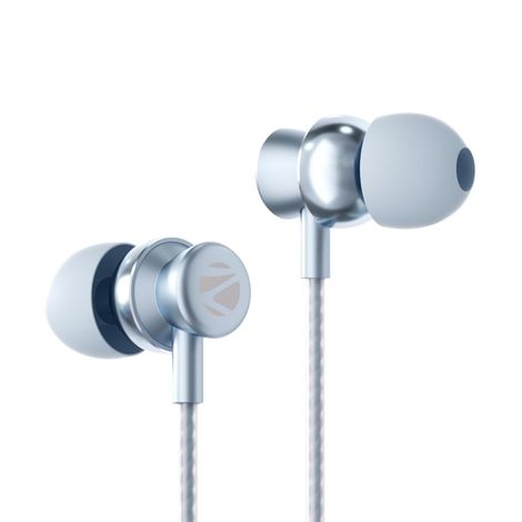 Zebronics BUDS C10 Type-C Earphone, Mic, Metallic Design, 1.2m Cable, 10mm Driver(Light Blue)