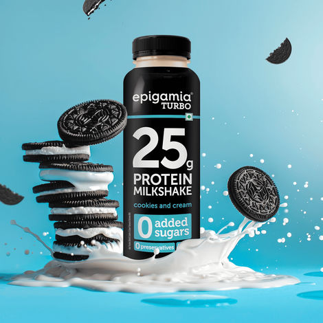 Epigamia Turbo Cookies and Cream Protein Milkshake