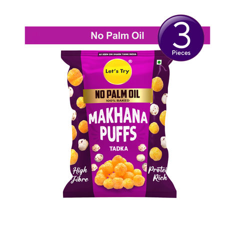 Let's Try Teekha Tadka Makhana Puffs Combo 
