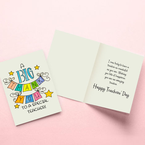 Big Thank You Teacher's Day Card | Party Propz