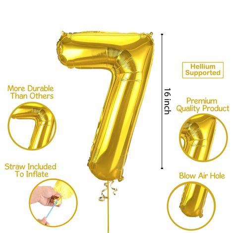 Party Propz 0-9 Number Foil Balloons Set - 18 Inches