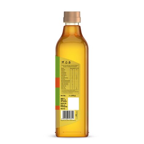 Saffola Mustard (Sarson) Cold Pressed Oil | 100% Cold Pressed Mustard Seed Oil | Helps Manage Cholesterol