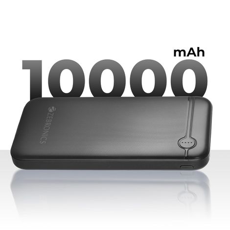 Zebronics MB10000S11 Power Bank, 10000 mAh, Rapid Charge, 20W Output, Dual USB Output, Pd 3.0 Type C (Black)