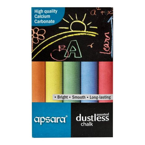 Apsara Dustless Chalk Assorted (Pack of 10)