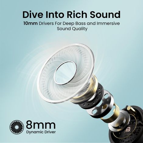 Portronics Harmonics Twins S13 in Ear TWS Earbuds with Mic, 24H Playtime, Game/Music Mode, Touch Control, 8mm Driver, Bluetooth 5.3v,IPX5 Water Resistance, Type C Fast Charging - Black