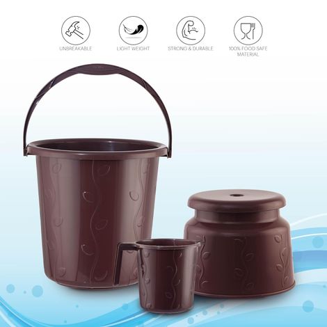 Cello Petal Bathroom Small Set of 3 Dark Brown Sturdy & durable Lightweight and rigid Easy to clean