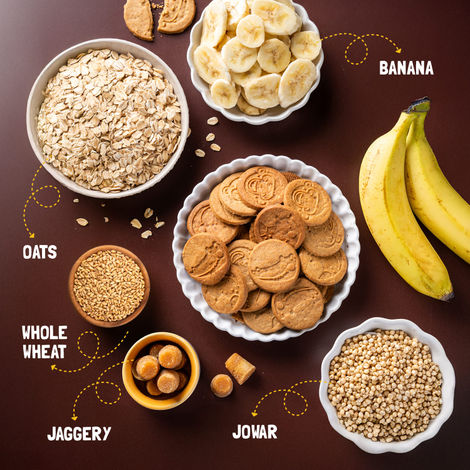 Slurrp Farm Banana Oat Cookies - No Maida & No refined Sugar, 88 gm