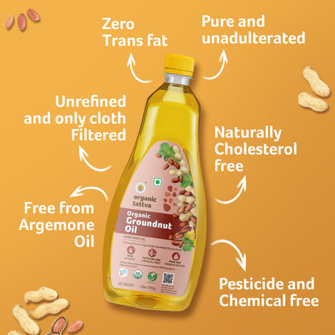 Organic Tattva Groundnut (Peanut) Cold Pressed Oil | Healthy Cooking Oil