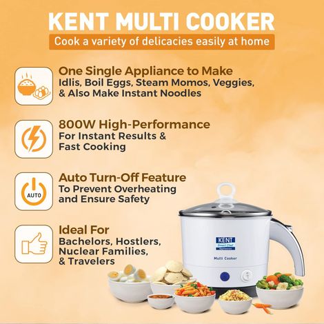 KENT 1.2 L Multicooker - Inner Stainless Steel Without Welding