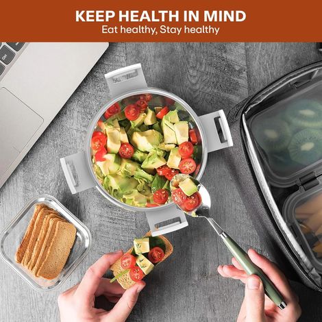 Mumma s Life Stainless Steel Airtight Containers With Leak Proof Lids | Set Of 1 | 425 ml