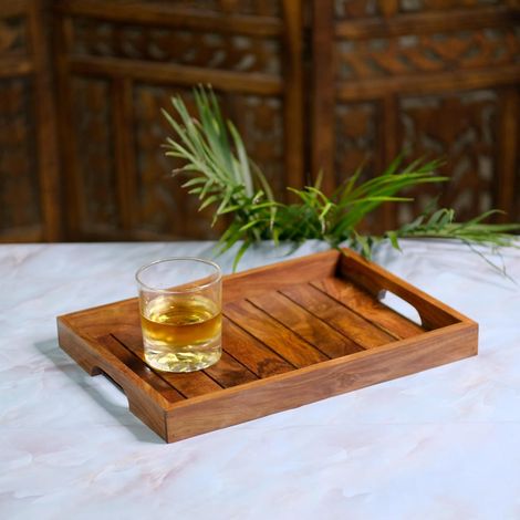Femora Mango Wooden Rectangular Serving Tray | 2 pcs Set