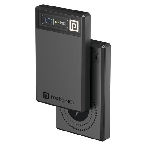 Portronics 15W Magnetic 10000 mAh Wireless Power Bank(Dark Grey)