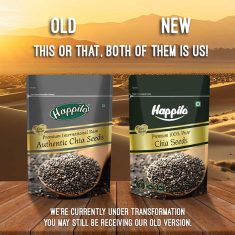 Happilo Premium Raw Chia Seeds|Seeds for weight management|Rich in protein, calcium &Fibre