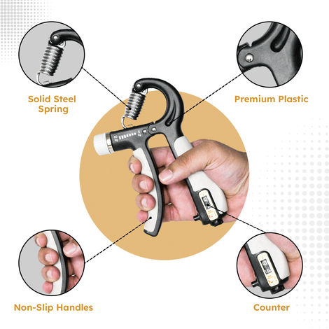 Slovic upto 60kg Adjustable Hand Grip Strengthener for Forearm & Wrist Strengthening with Counter