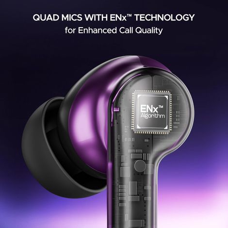 boAt Airdopes 141 Pro TWS Ear Buds with Mic,13mm Drivers, Metallic Finish, 60HRS Battery, 4Mics ENx, Fast Charge, IPX5, v5.3 Bluetooth Earbuds - Galactic Purple