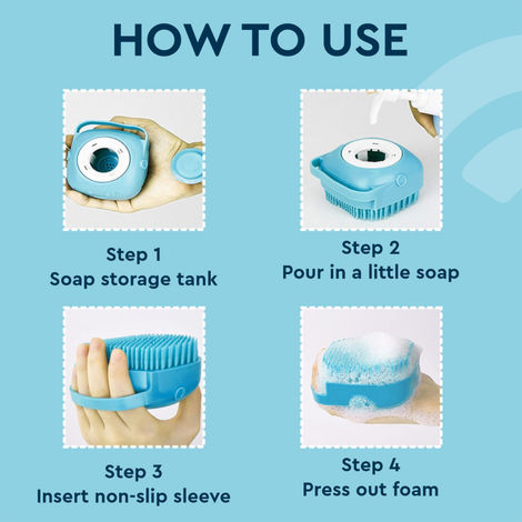 Gubb Silicone Bristle Bath Brush With Grip Handle | Silicone | Multicolor