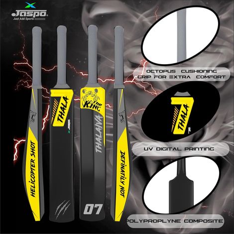 Jaspo Thala Cricket bat Hard Plastic Tennis Cricket Full Size Bat (35 x 4.5 inch) - Thala
