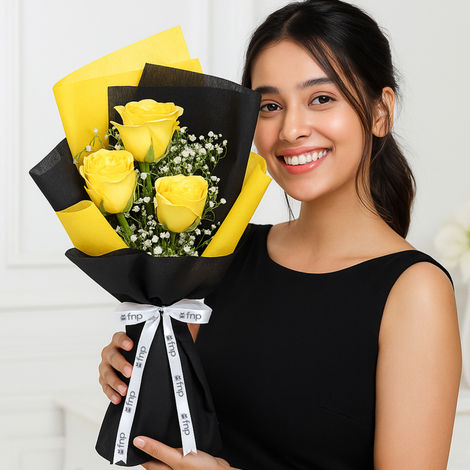 FNP Friendship Day Three Roses Bouquet