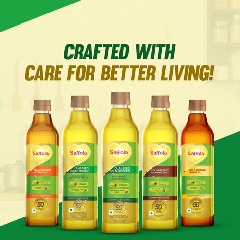 Saffola Groundnut & Safflower Seed Cold Pressed Oil | Multi-Source Oil | Helps Lower Cholesterol