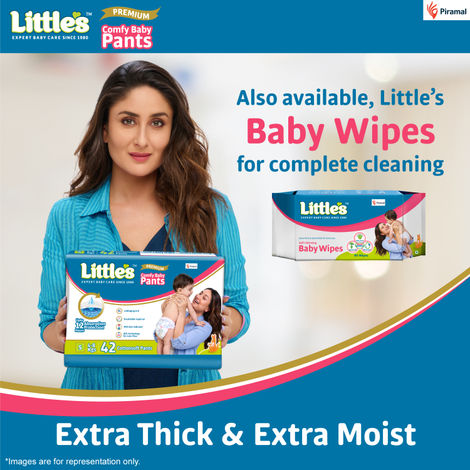 Littles Expert Baby Care Comfy Baby Diapers | Pant Style | L | 62 pcs