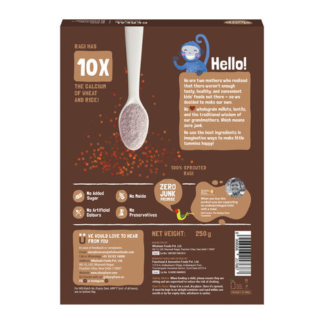 Slurrp Farm No Added Sugar | No Salt | Sprouted Ragi Powder | No Milk