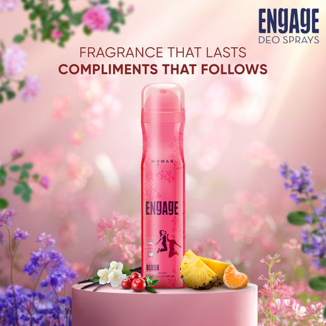 Engage Blush Deodorant For Women, Fruity & Floral, Skin Friendly Deo