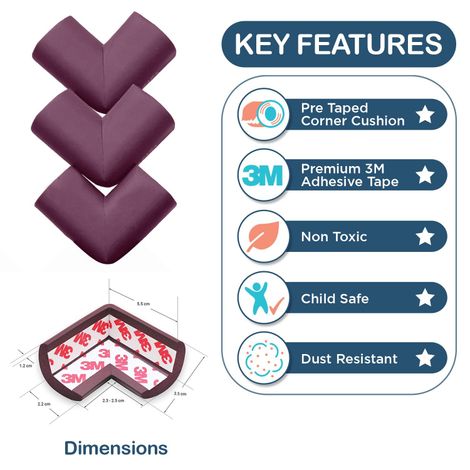 LuvLap Furniture Corner Guard for Baby safety, Pre-taped 3M Adhesive, 10 Pcs, Non Toxic, BPA Free