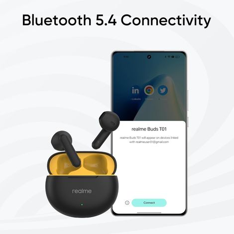 Realme Buds T01 Truly Wireless In-Ear Earbuds With Ai Enc For Calls(Black)