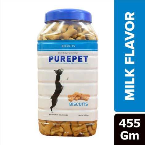 Purepet Milk Flavour Dog Biscuit Treats Jar