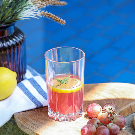 Cello Estonia Tumbler Glass Set | Glass Tumblers for Water, Juice & Beverages | Clear - 310 ml