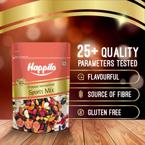 Happilo International Sports Mix|Almonds, Cashews, Raisins, Cranberries, Blueberries|Healthy Snack