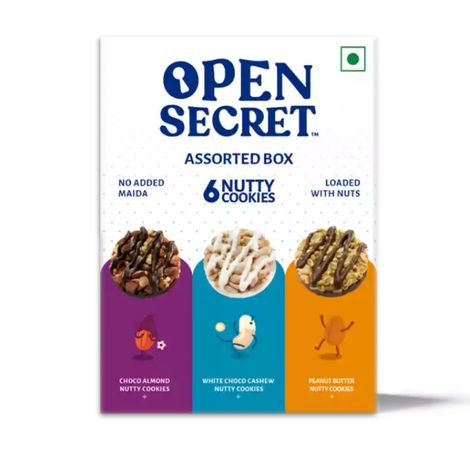 Open Secret Zero Maida Assorted Chocolate Cookies | Pack of 6 | Healthy Snacks, High Protein Snack