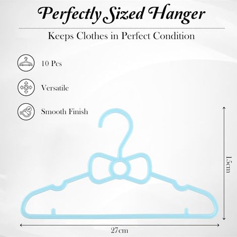 Kuber Industries 15 Pcs Small Baby Hangers for Clothes Hanging for Wardrobe | Sky Blue